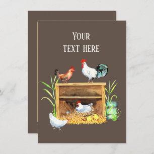 cute chicken lovers add sentiment note card