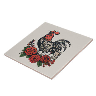 Cute chicken lovers Country Ceramic Tile