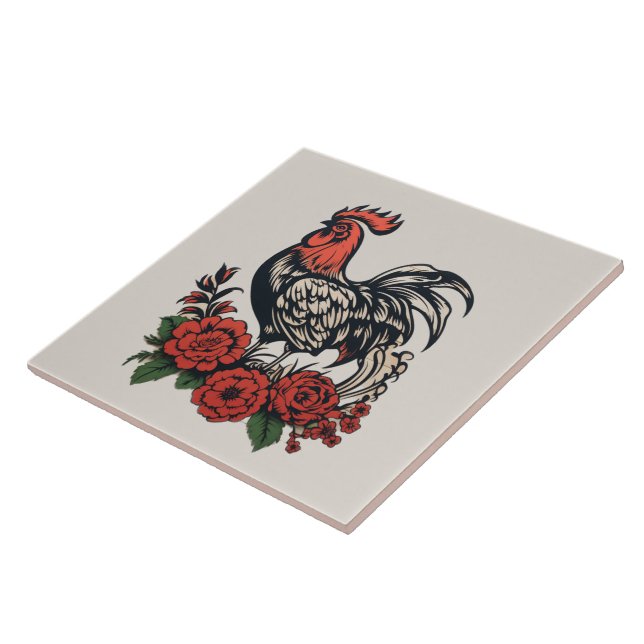 Cute chicken lovers Country  Ceramic Tile (Side)
