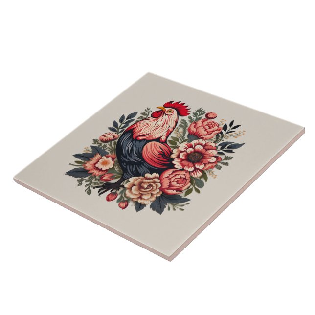 Cute chicken lovers Country  Ceramic Tile (Side)