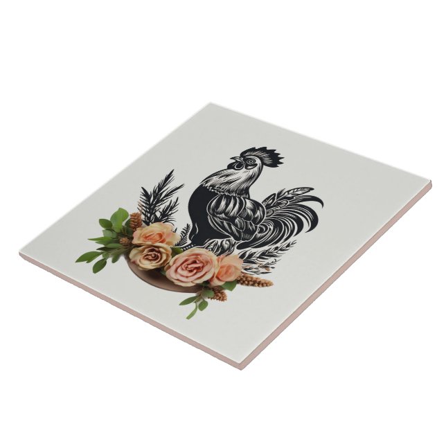 Cute chicken lovers Country  Ceramic Tile (Side)