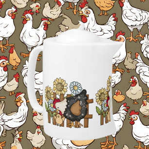 cute chicken lovers Country Teapot