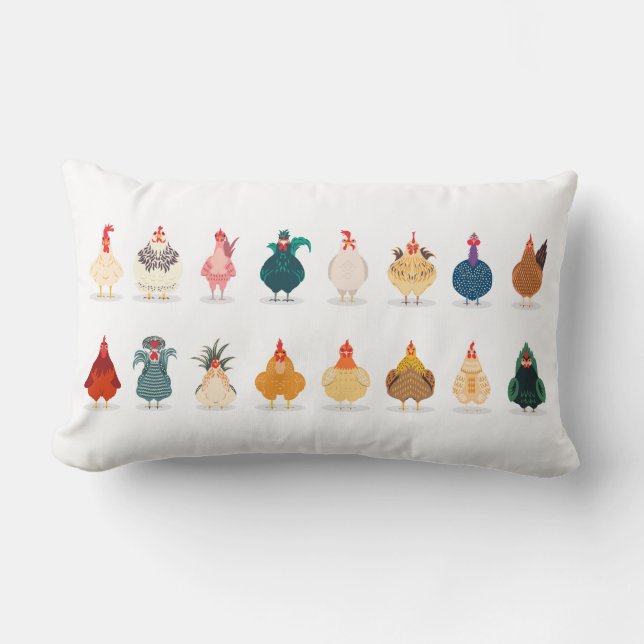 Cute Chicken Lumbar Pillow (Front)