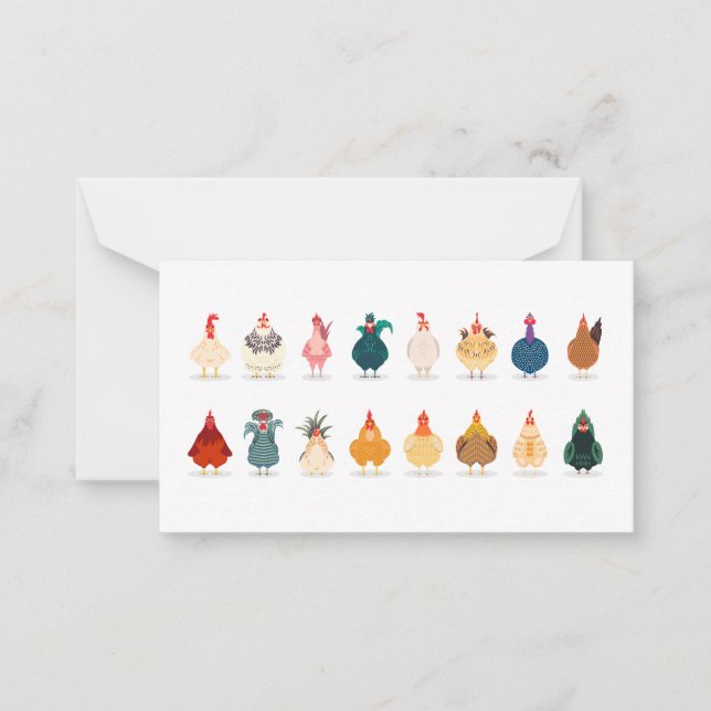 Cute Chicken Note Card (Front)
