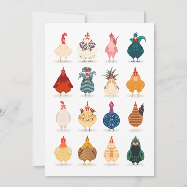 Cute Chicken Note Card (Front)