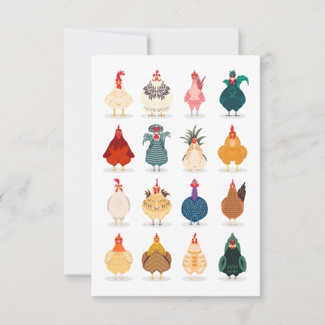 Cute Chicken Note Card (Front)