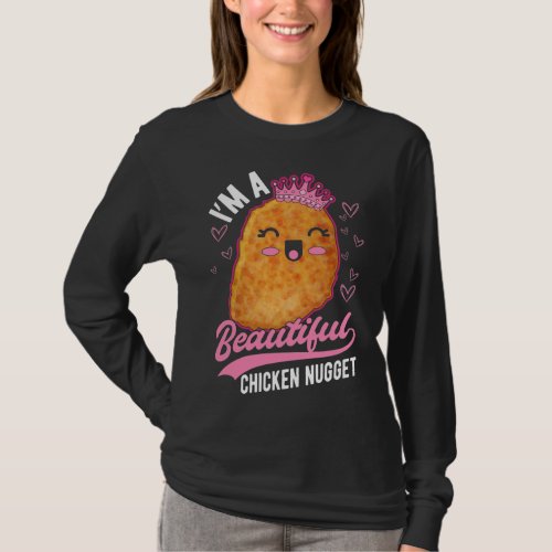 Cute Chicken Nugget Girl Foodie Queen T_Shirt