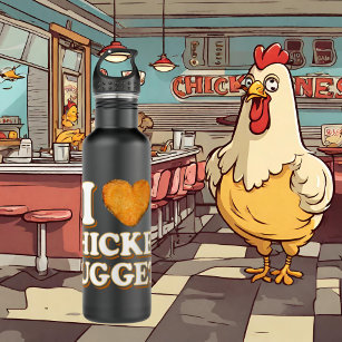 cute chicken nugget lover stainless steel water bottle