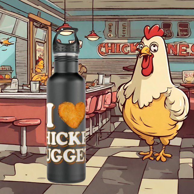cute chicken nugget lover stainless steel water bottle (Creator Uploaded)