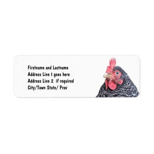 Cute Chicken Photo Customized Address Label