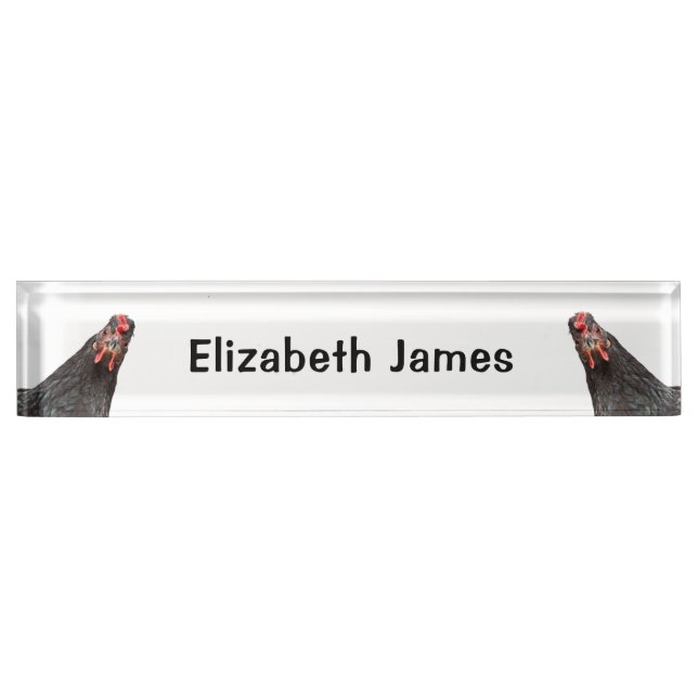 Cute Chicken Portraits Personalized  Desk Name Pla Plate (Front)