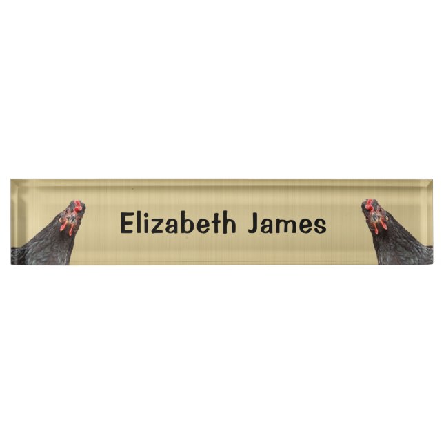 Cute Chicken Portraits Personalized  Desk Name Plate (Front)