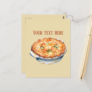 Cute chicken pot pie add message postcard