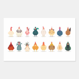 Cute Chicken Rectangular Sticker