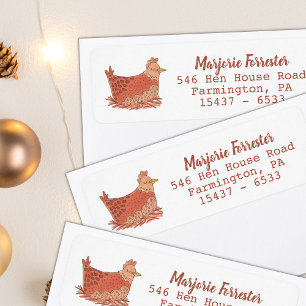 Cute Chicken Return Address Label