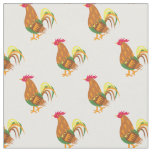 Cute Chicken Rooster Kids Baby Nursery White Fabric