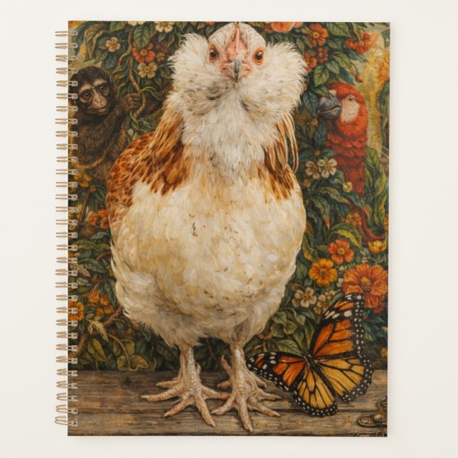 Cute Chicken Small Spiral Planner (Front)