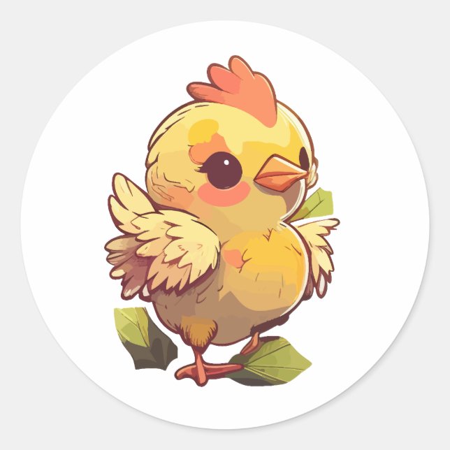 cute chicken sticker cartoon style (Front)