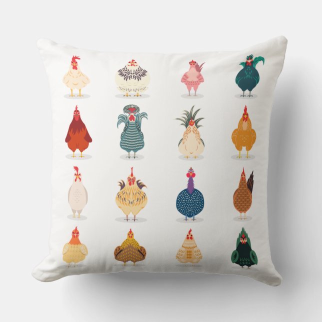 Cute Chicken Throw Pillow (Front)