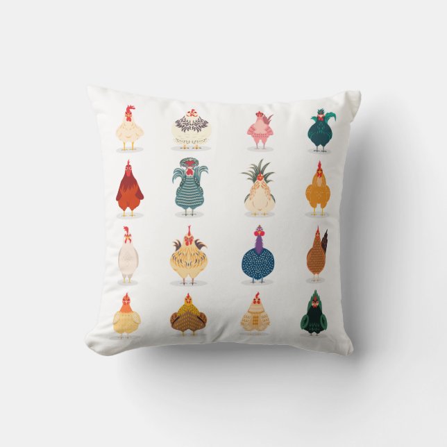 Cute Chicken Throw Pillow (Front)