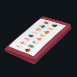 Cute Chicken Trifold Wallet<br><div class="desc">A group of colorful cute and funny hens and roosters standing in lines.</div>