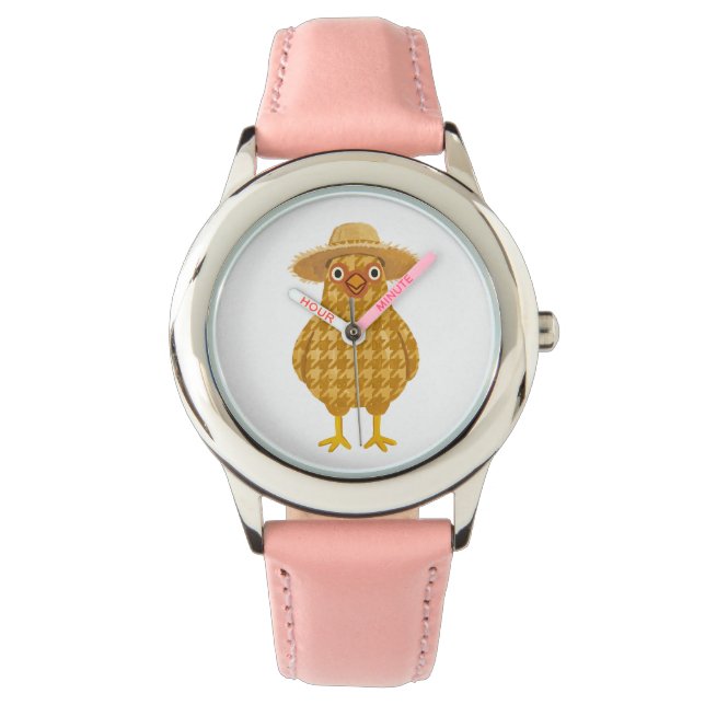 Cute Chicken Watch – Houndstooth Sun Hat (Front)