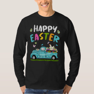 Cute Chicken With Bunny Ears Egg Hunting Truck Eas T-Shirt