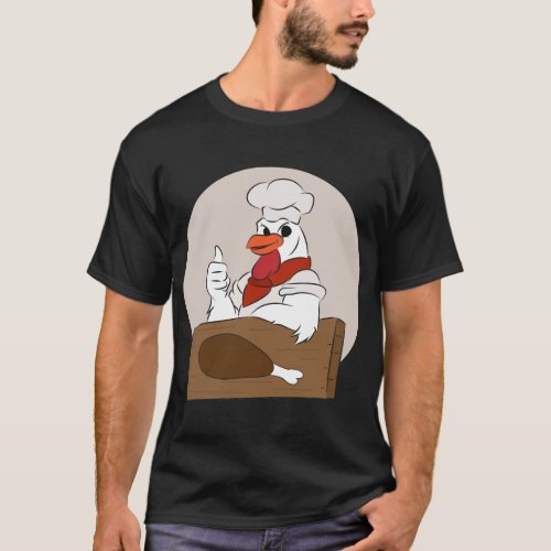 Cute_chicken_with_chefs_hat_23716013_1006 T_Shirt