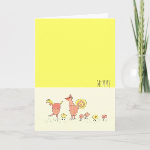 Cute Chickens Card For Mom from Family