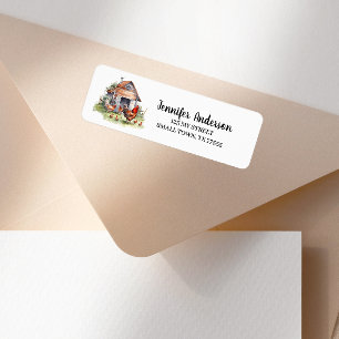 Cute Chickens Coop Barn Address Label