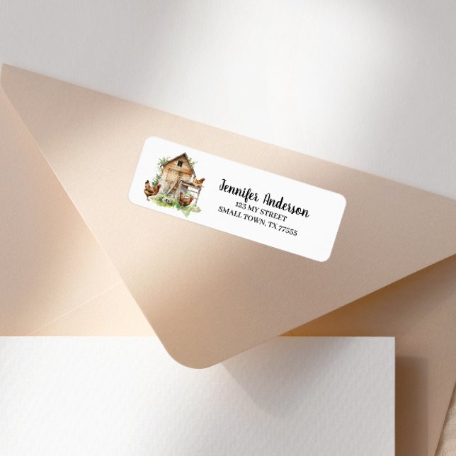 Cute Chickens Coop Barn Address Label (Creator Uploaded)