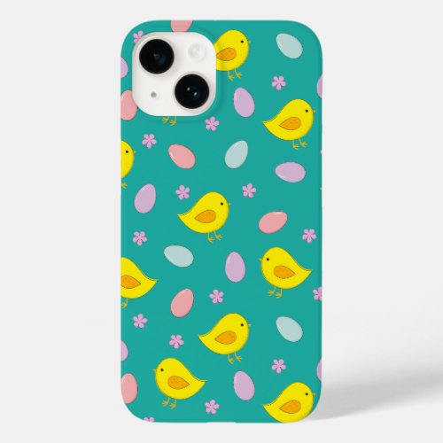 Cute Chickens Eggs Easter Pattern Custom color Case_Mate iPhone 14 Case