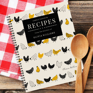 Cute Chickens Favorite Recipes Family Photo Notebook
