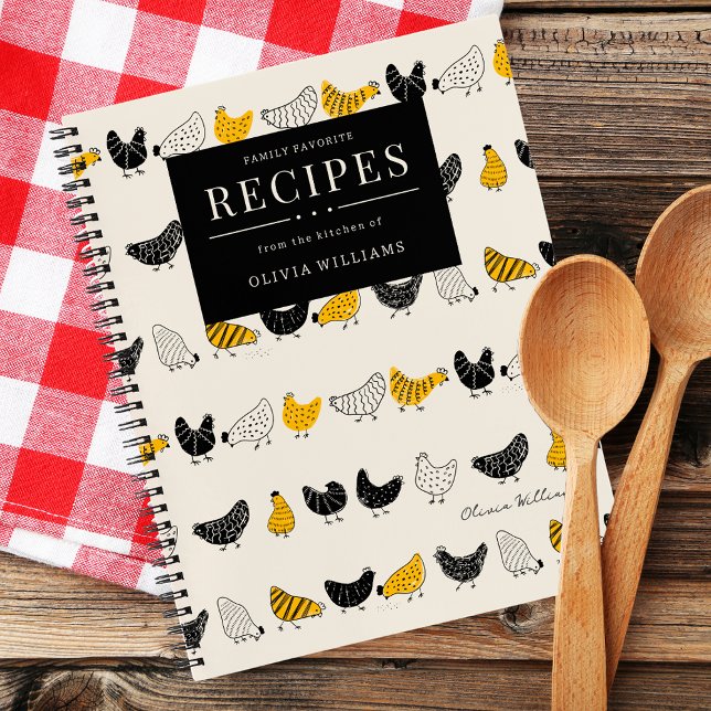 Cute Chickens Favorite Recipes Family Photo Notebook (Creator Uploaded)