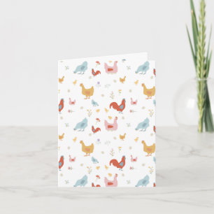 Cute Chickens Hens and Baby Chicks Card