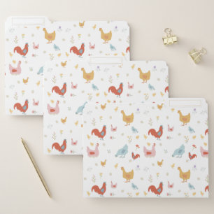 Cute Chickens Hens and Baby Chicks File Folder