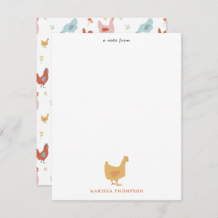 Cute Chickens Hens and Baby Chicks Note Card