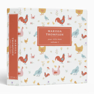 Cute Chickens Hens and Baby Chicks Photo Album 3 Ring Binder