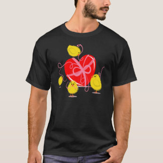 Cute Chickens Open Heart Birthday Girl Gen Alpha A T-Shirt