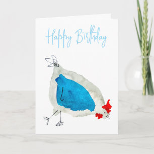 Cute chickens watercolor card