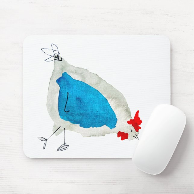 Cute chickens watercolor mouse pad (With Mouse)