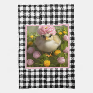 Cute Chicks and Flowers Easter   Kitchen Towel