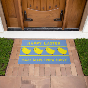Cute Chicks and Your Addresson an Easter Doormat