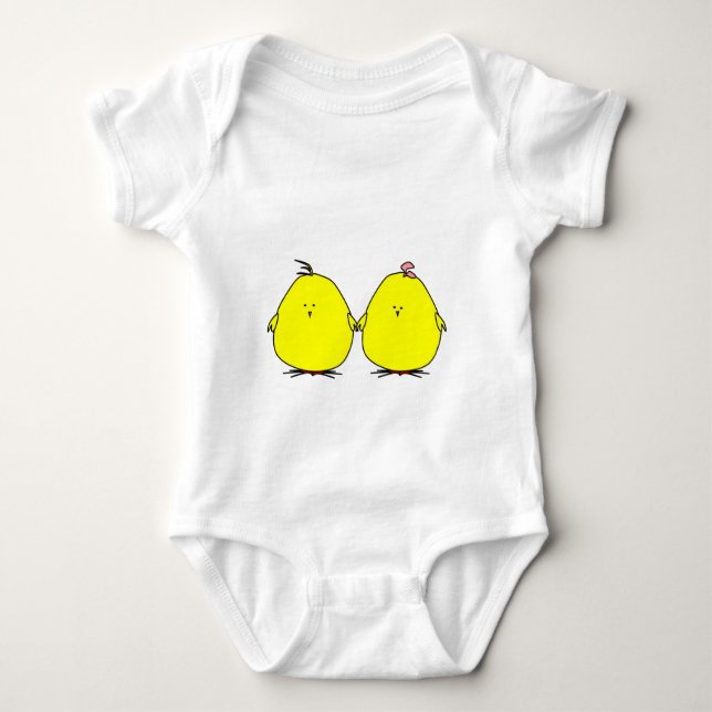 Cute Chicks Baby One-Piece Baby Bodysuit (Front)
