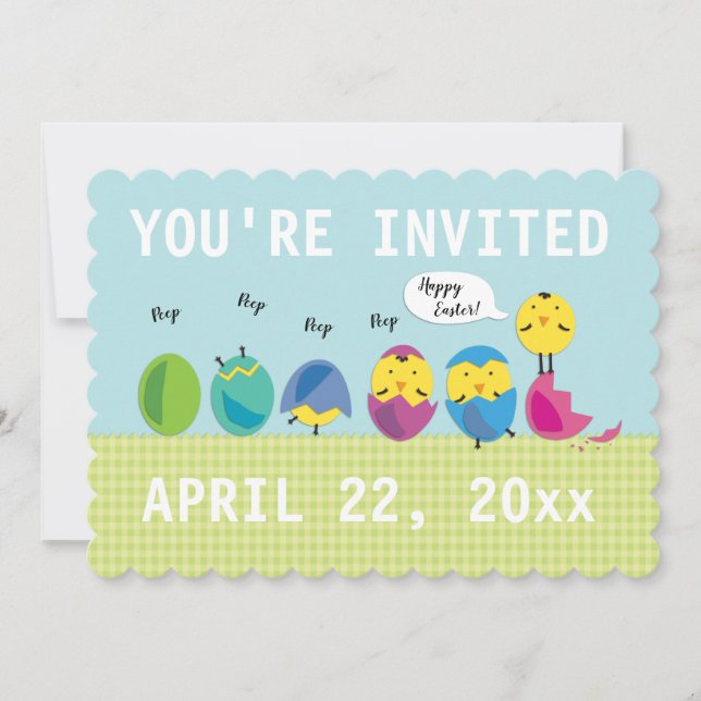 Cute Chicks Easter Egg Hunt Invitation (Front)