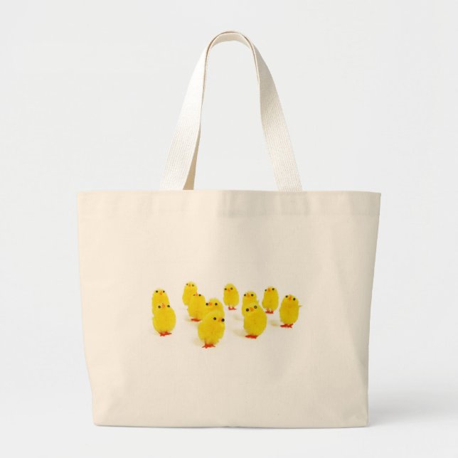 cute chicks large tote bag (Front)