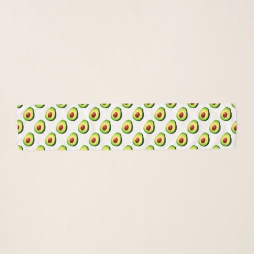 Cute chiffon scarf with green avocado pattern