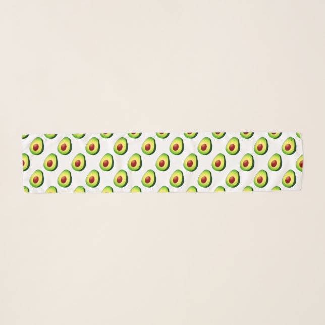 Cute chiffon scarf with green avocado pattern (Front (Horizontal))