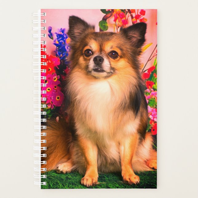 Cute Chihuahua Amid Spring Flowers Planner (Front)