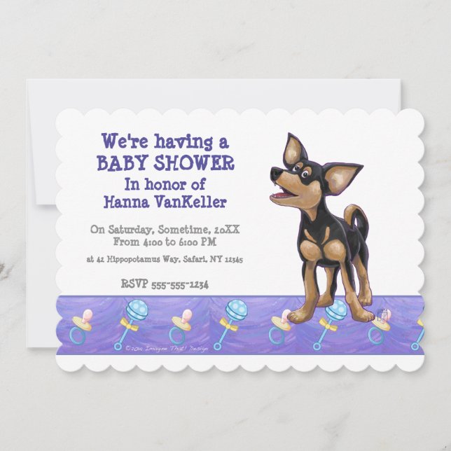 Cute Chihuahua Baby Shower Invitation (Front)
